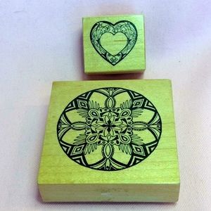 FINAL SALE PRICE Mandala & Heart Rubber Stamps Hardly Used